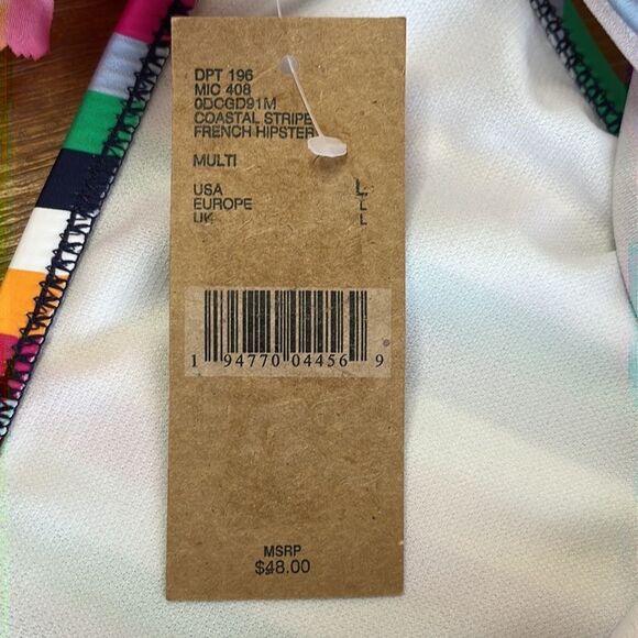 Cremieux Coastal Stripe French Hipster Bikini Bottom Size Large - Picture 6 of 8